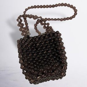 Zara Brown Beaded Shoulder Bag